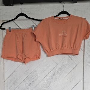 George Kids Matching Set in Peach